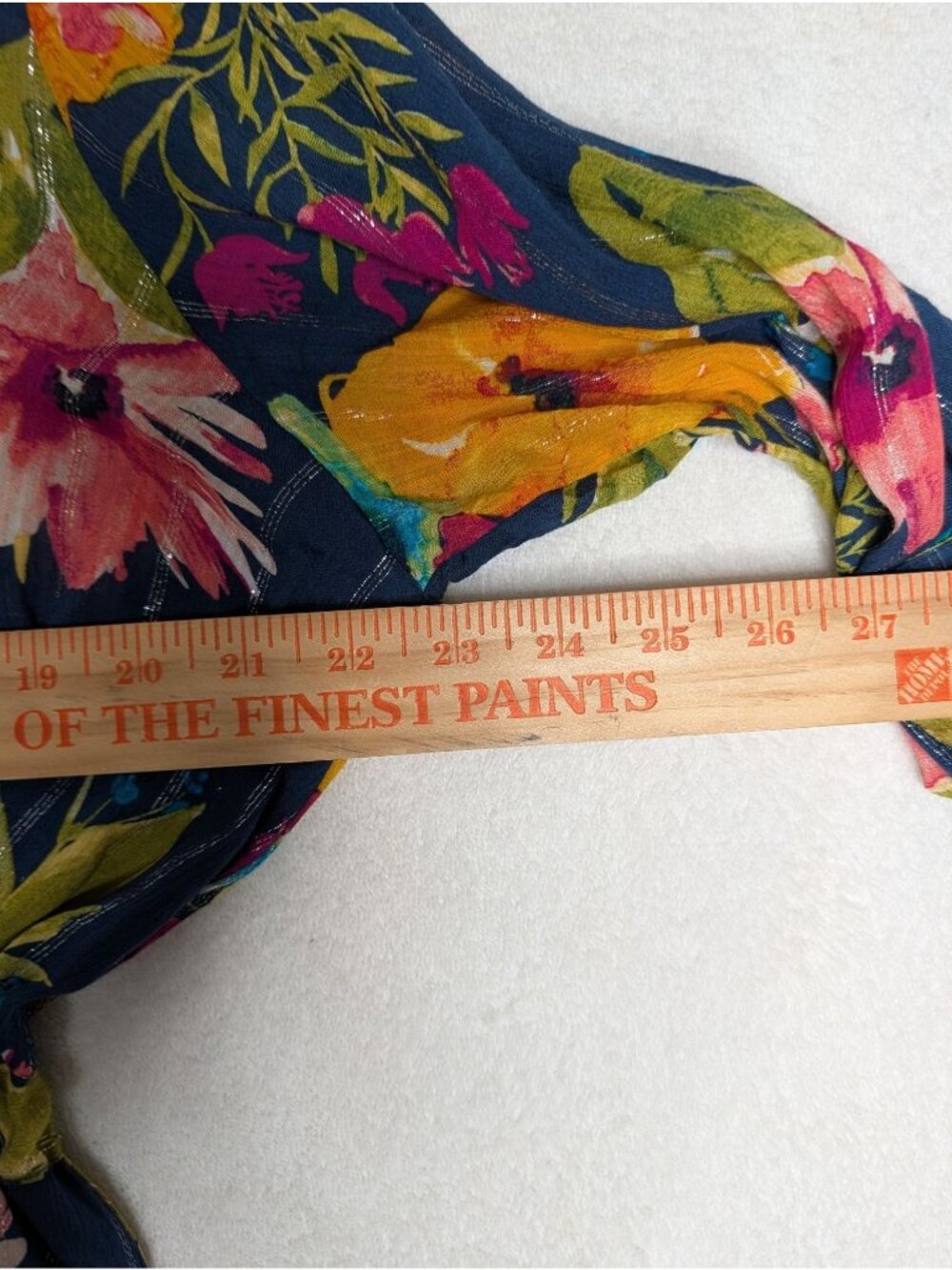 Cult Of Design Floral Maxi Dress 1X With Metallic Gold Threads Shark Bite Hem 3/ - Picture 7 of 14